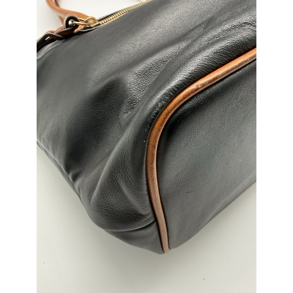 Dooney Bourke Large Black Leather With Cognac Trim Shoulder bag - Picture 5 of 16